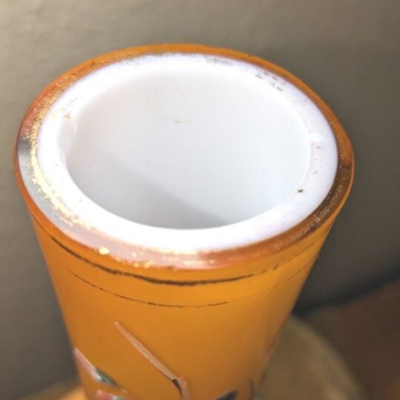 19th-Century Harrach Czech (Bohemia) Opal Vase -  Antique 11"- Hand-Enameled - Picture 10 of 16